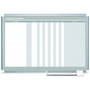 MasterVision In-Out Magnetic Dry Erase Board, 18-Person Tracking, 36" x 24", White Surface, Satin Aluminum Frame View Product Image