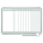 MasterVision In-Out Magnetic Dry Erase Board, 18-Person Tracking, 36" x 24", White Surface, Satin Aluminum Frame View Product Image