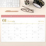 Workstyle Compact Deskpad, 17.75 x 11, White Sheets, Pink Headband/Clear Corners, 12-Month (Jan-Dec): 2026 View Product Image