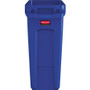 Rubbermaid Commercial Slim Jim W/Handles, Rectangular, Plastic, 15.9 gal, Blue (RCP1971257) View Product Image