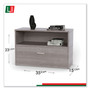 Linea Italia Urban Series Cabinet Credenza Pedestal with Lateral File, 35.25w x 15.25d x 23.75h, Ash View Product Image