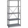 Safco Commercial 5 Shelf Kit - 36" Width x 18" Depth x 75" Height - 5 x Shelf(ves) - 3750 lb Load Capacity - Double-sided - Gray Product Image 