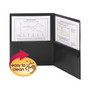 Smead Poly Two-Pocket Folder with Snap Closure Security Pocket, 100-Sheet Capacity, 11 x 8.5, Black, 5/Pack (SMD87700) View Product Image