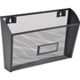 Lorell Mesh Wire Wall Pocket - 6.62" Height x 12.62" Width x 4.75" Depth - Black Product Image 