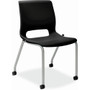 HON Motivate Chair - Plastic Seat Material - Black Back Color - Plastic Back Material - Platinum Metallic Frame Color - Reinforced Resin Frame Material Product Image 