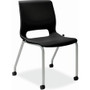 HON Motivate Chair - Plastic Seat Material - Black Back Color - Plastic Back Material - Platinum Metallic Frame Color - Reinforced Resin Frame Material Product Image 