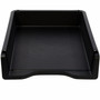 Business Source Stackable Letter Tray - Stackable, Front Loading - Black - Plastic - (BSN42571) Product Image 