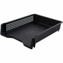 Business Source Stackable Letter Tray - Stackable, Front Loading - Black - Plastic - (BSN42571) Product Image 