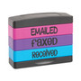 Trodat Interlocking Stack Stamp, EMAILED, FAXED, RECEIVED, 1.81" x 0.63", Assorted Fluorescent Ink (USS8800) View Product Image