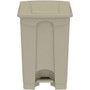 Safco Plastic Step-on Waste Receptacle - 12 gal Capacity - Foot Pedal, Lightweight, Easy to Clean - 23.8" Height x 15.8" Width x 16" Depth - Plastic - Tan Product Image 