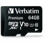 Verbatim 64 GB Class 10/UHS-I (U1) V10 microSDXC - 1 Each - TAA Compliant - 90 MB/s Read Product Image 