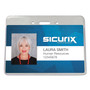 SICURIX Badge Holder - Support 3.50" x 2.37" Media - Horizontal - Vinyl - Clear Product Image 