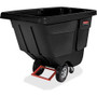 Rubbermaid Commercial Rotomolded Utility Tilt Truck - 450 lb Load Capacity - Plastic - 57.38" Width x 57.38" Depth x 26.88" Height - Steel Frame - Black Product Image 