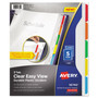 Avery Clear Easy View Plastic Dividers with Multicolored Tabs and Sheet Protector, 5-Tab, 11 x 8.5, Clear, 1 Set (AVE16740) View Product Image