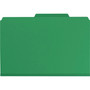 Smead Four-Section Pressboard Top Tab Classification Folders, Four SafeSHIELD Fasteners, 1 Divider, Legal Size, Green, 10/Box Product Image 