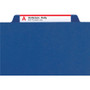 Smead Six-Section Pressboard Top Tab Classification Folders, Six SafeSHIELD Fasteners, 2 Dividers, Letter Size, Dark Blue, 10/Box Product Image 