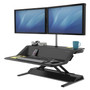 Fellowes Lotus Sit-Stands Workstation, 32.75" x 24.25" x 5.5" to 22.5", Black View Product Image