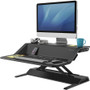 Fellowes Lotus Sit-Stands Workstation, 32.75" x 24.25" x 5.5" to 22.5", Black View Product Image