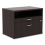 Alera Open Office Desk Series Low File Cabinet Credenza, 2-Drawer: Pencil/File,Legal/Letter,1 Shelf,Espresso,29.5x19.13x22.88 (ALELS583020ES) View Product Image