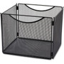 Safco Onyx Steel Mesh Desktop File Box - 10" Height x 12.50" Width x 11" Depth - Desktop - Compact, Carrying Handle, Collapsible, Portable - Powder Coated - Black Product Image 