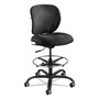 Safco Vue Heavy-duty Stool - Black Seat Color - Fabric Seat Material - Black Back Color - Mesh Back Material - 5-star Base Product Image 