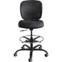 Safco Vue Heavy-duty Stool - Black Seat Color - Fabric Seat Material - Black Back Color - Mesh Back Material - 5-star Base Product Image 