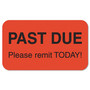 Billing Collection Labels, Past Due Please Remit Today!, 0.88 X 1.5, Fluorescent Red, 250/roll (TAB01350) View Product Image