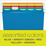 Pendaflex Ready-Tab Extra Capacity Reinforced Colored Hanging Folders, Letter Size, 1/5-Cut Tabs, Assorted Colors, 20/Box View Product Image