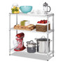 Alera Residential Wire Shelving, Three-Shelf, 36w x 14d x 36h, Silver View Product Image