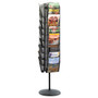 Safco Onyx Mesh Rotating Magazine Display, 30 Compartments, 16.5w x 16.5d x 66h, Black View Product Image