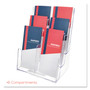 deflecto 6-Compartment DocuHolder, Leaflet Size, 9.63w x 6.25d x 12.63h, Clear Product Image 