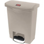 Rubbermaid Commercial Streamline Resin Step-On Container, Front Step Style, 8 gal, Polyethylene, Beige View Product Image