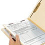 Smead Four-Section Top Tab Classification Folders, 2" Expansion, 1 Divider, 4 Fasteners, Letter Size, Manila, 10/Box View Product Image