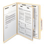 Smead Four-Section Top Tab Classification Folders, 2" Expansion, 1 Divider, 4 Fasteners, Letter Size, Manila, 10/Box View Product Image