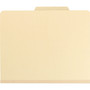 Smead Four-Section Top Tab Classification Folders, 2" Expansion, 1 Divider, 4 Fasteners, Letter Size, Manila, 10/Box View Product Image