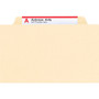 Smead Four-Section Top Tab Classification Folders, 2" Expansion, 1 Divider, 4 Fasteners, Letter Size, Manila, 10/Box View Product Image