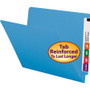 Smead Shelf-Master Reinforced End Tab Colored Folders, Straight Tabs, Letter Size, 0.75" Expansion, Blue, 100/Box View Product Image