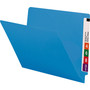 Smead Shelf-Master Reinforced End Tab Colored Folders, Straight Tabs, Letter Size, 0.75" Expansion, Blue, 100/Box View Product Image