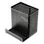 Artistic Urban Collection Punched Metal Pencil Cup/Cell Phone Stand, Perforated Steel, 3.5 x 3.5, Black (AOPART20014) View Product Image