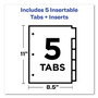 Avery Insertable Big Tab Dividers, 5-Tab, Double-Sided Gold Edge Reinforcing, 11 x 8.5, Buff, Assorted Tabs, 1 Set View Product Image