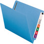 Smead Heavyweight Colored End Tab Fastener Folders, 0.75" Expansion, 2 Fasteners, Letter Size, Blue Exterior, 50/Box View Product Image