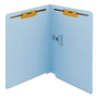 Smead Heavyweight Colored End Tab Fastener Folders, 0.75" Expansion, 2 Fasteners, Letter Size, Blue Exterior, 50/Box View Product Image
