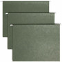 Smead TUFF 1/3 Tab Cut Letter Recycled Hanging Folder - 8 1/2" x 11" - Top Tab Location - Assorted Tab Position - 11 pt. - Standard Green Product Image 