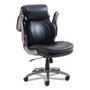 SertaPedic Cosset Mid-Back Executive Chair, Supports Up to 275 lb, 18.5" to 21.5" Seat Height, Black Seat/Back, Slate Base View Product Image