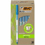 BIC Ecolutions Round Stic Ball Point Pen - 1 mm Pen Point - Blue Ink - Semi Clear Barrel Product Image 