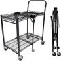 Bostitch Stowaway Folding Carts, Metal, 2 Shelves, 250 lb Capacity, 29.63" x 37.25" x 18", Black (BOSBSACSMBLK) View Product Image