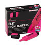 AbilityOne 7520013519146, SKILCRAFT Flat Fluorescent Highlighter, Fluorescent Pink Ink, Chisel Tip, Pink Barrel, Dozen View Product Image