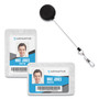 Advantus Antimicrobial ID Security Badge Lanyard Combo, Horizontal, Clear 4.13" x 2.88" Holder, 3.5" x 2.25" Insert, 30" Cord, 20/Pack (AVT76096) View Product Image