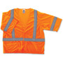 Ergodyne Class 3 Orange Economy Vest - Small/Medium - Orange - Reflective, Machine Washable, Lightweight, Pocket, Hook & Loop Closure Product Image 