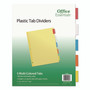 Office Essentials Plastic Insertable Dividers, 5-Tab, 11 x 8.5, Assorted Tabs, 1 Set View Product Image